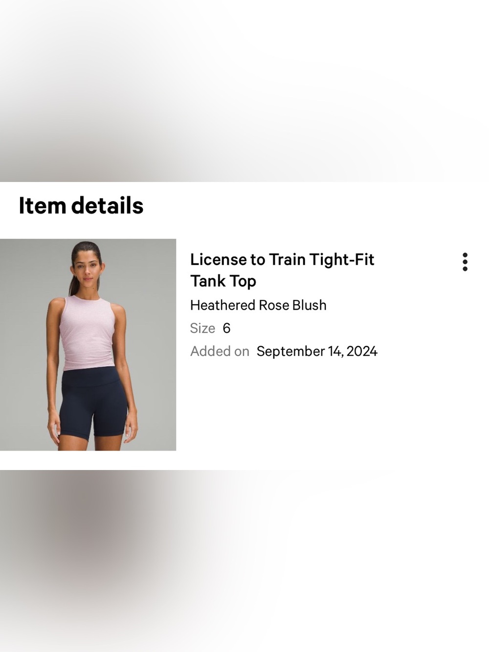 lululemon athletica Heathered Mauve Pink Tank Top